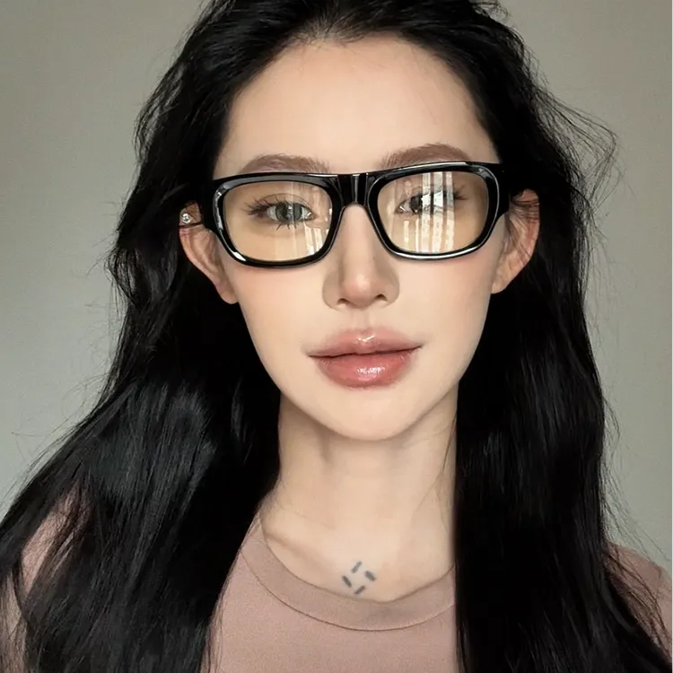 防蓝光辐射方形黑框眼镜男女款潮痞帅大框素颜神器平光镜可配近视