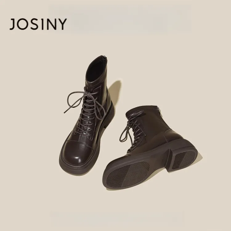 卓诗尼【断码清仓】马丁靴女2025新款秋季英伦厚底小个子显瘦短靴女