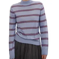 FLORA&AILEY【星线好物】半高领夹条套衫SYZTD4F0966