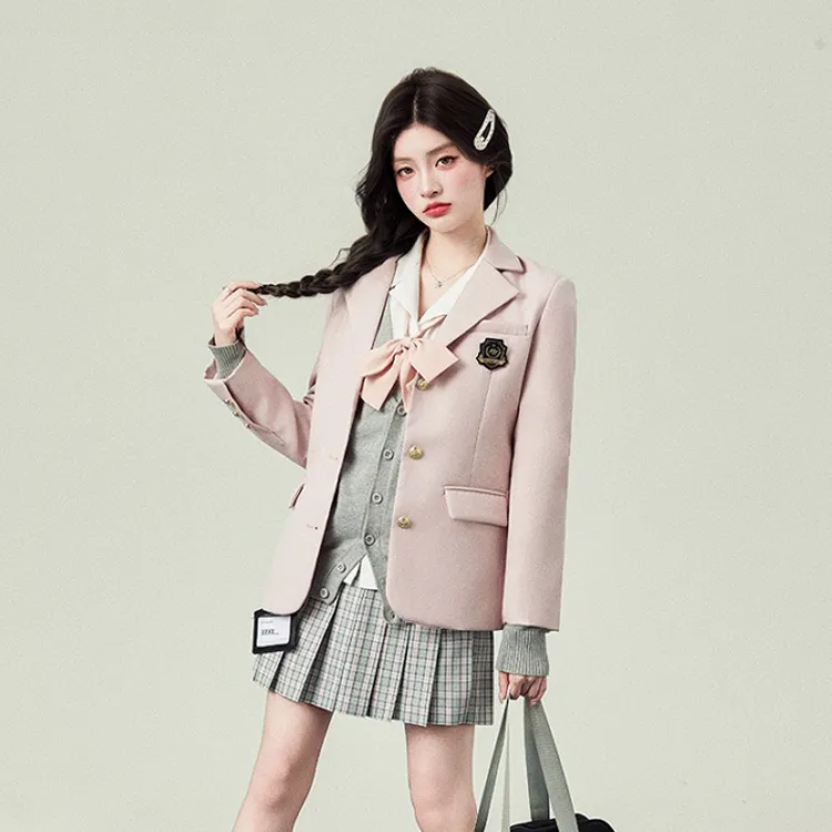 花铃太太原创正版jk西装外套女表参大学院风2025秋季新款显瘦制服