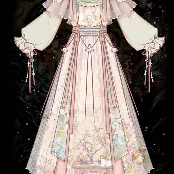 【意向金】花月诗风【桃枝喵喵】原创汉元素套裙（5米抵30米）