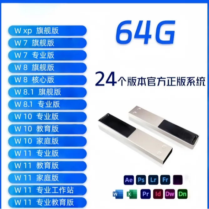 系统U盘重装纯净版电脑一键安装装机启动免驱动盘磁盘PE装机U盘商品图