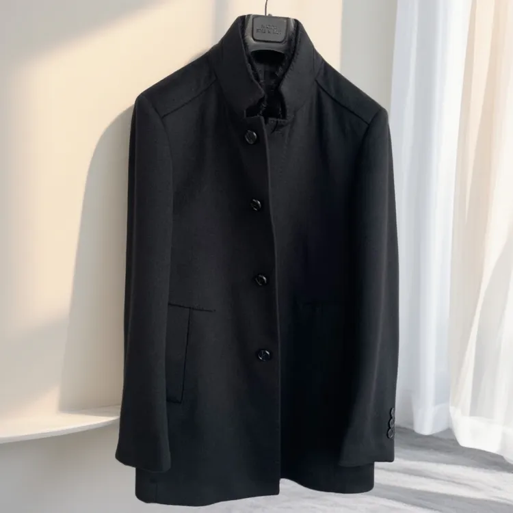 水貂毛皮100%羊毛/可拆卸毛领/专柜到店2298品牌撤柜剪标纽扣大衣