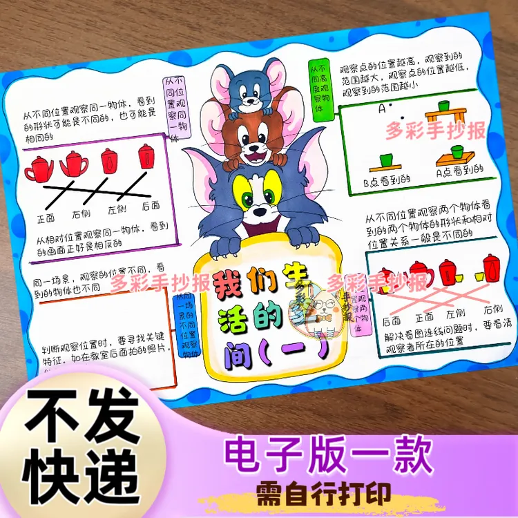 【1508】北师大版三上数学第四单元我们生活的空间一思维导图电子稿