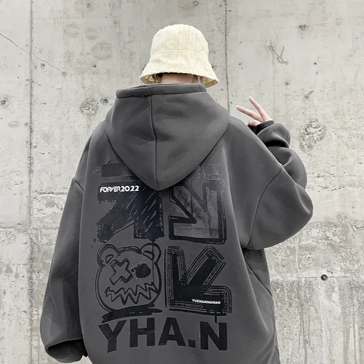 秋冬美式卫衣男款2025新款重磅加绒连帽外套青少年慵懒风潮牌上衣