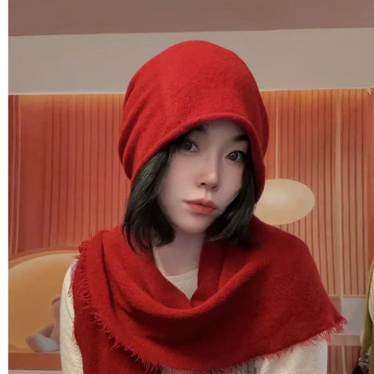 秋冬季羊毛堆堆帽针织情侣款时尚女士纯色保暖冷帽帽子绒帽百搭