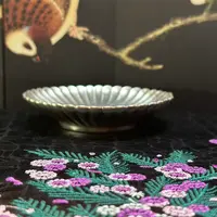 【半日】【雲由】全手工菊瓣蝶银彩壶承