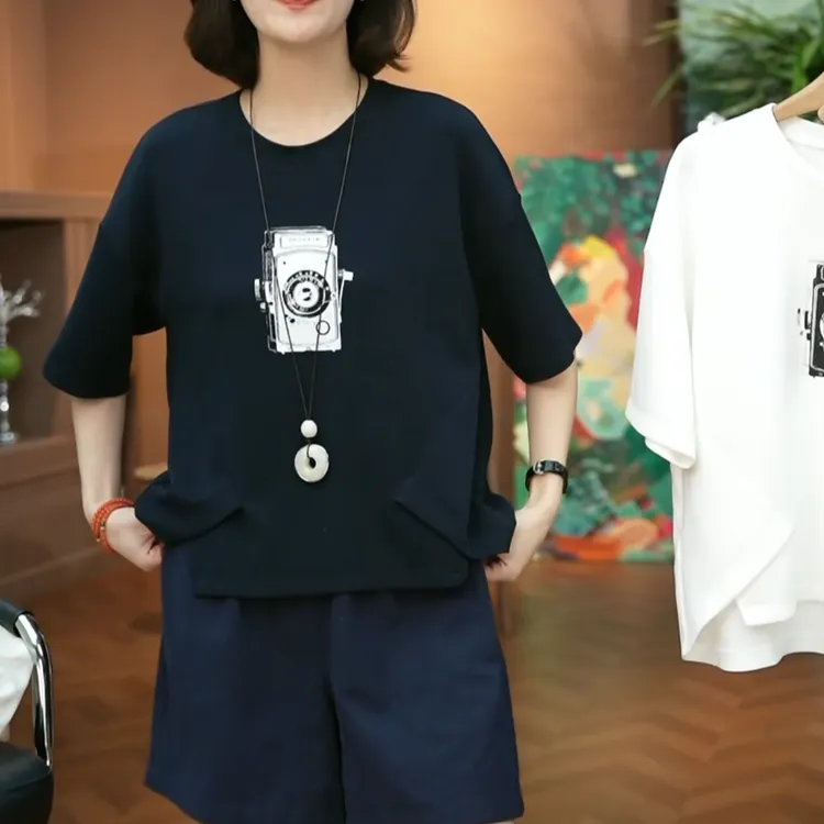 【定格时光】2025新款夏装美式休闲潮流重工圆领短袖T恤LK2504401