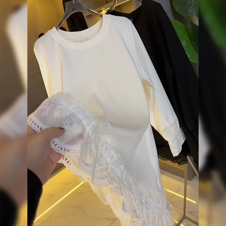 200斤大码气质拼接上衣中长款温柔风长袖女装2025冬季新款