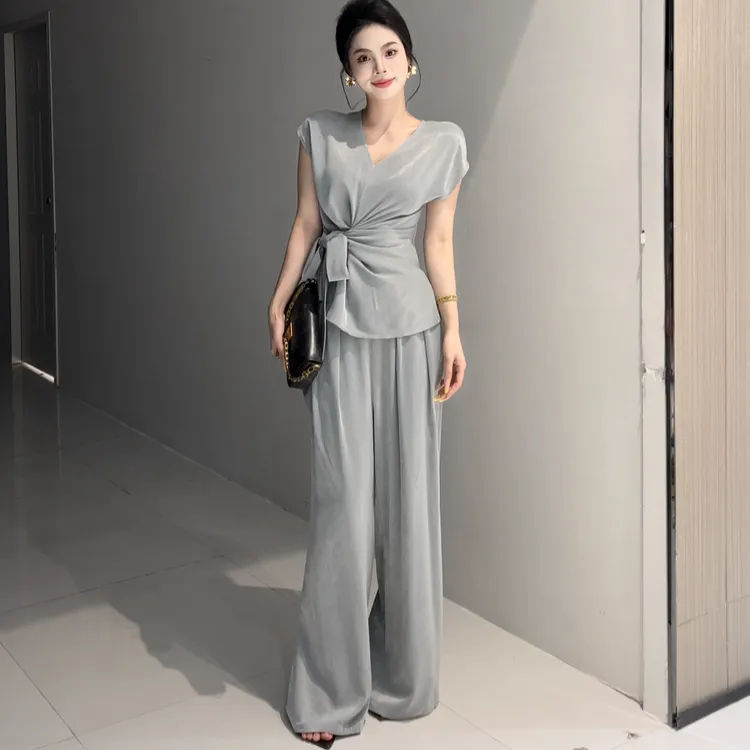 休闲风时尚套装气质裤子女装休闲女士夏季设计师