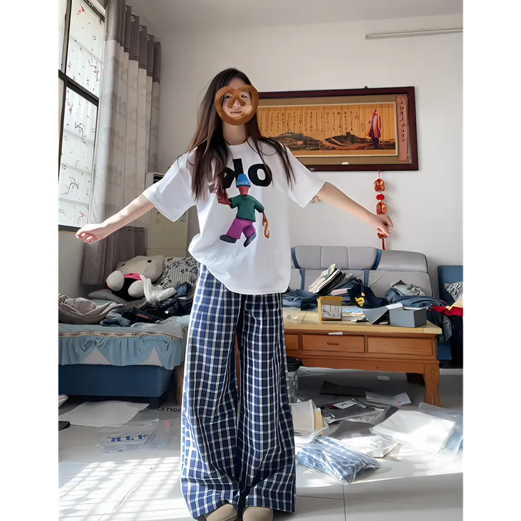 夏季休闲简约穿搭一整套女短袖T恤阔腿裤宽松显瘦薄款两件套装潮