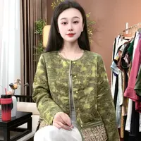 2025早秋新款100%桑蚕丝时尚上衣圆领盘扣透气百搭国风外套女S355