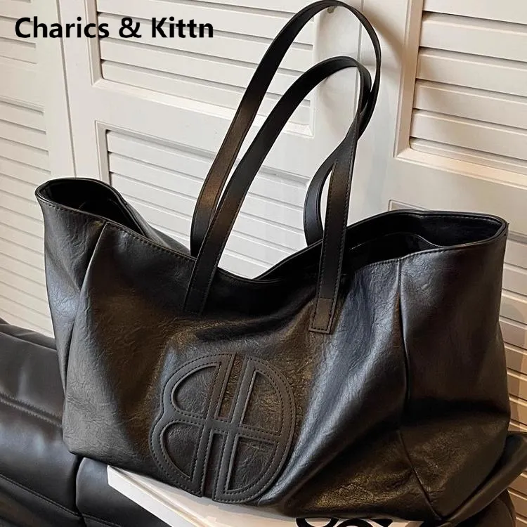 Charics&Kittn大容量包包女2025冬新款高级感轻奢真皮通勤托特包