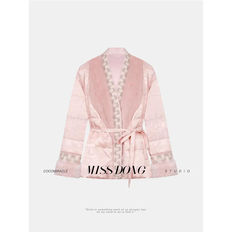 COCOMIRACLE【琼枝玉蕊】拼水貂鹅绒服外套W58YR319