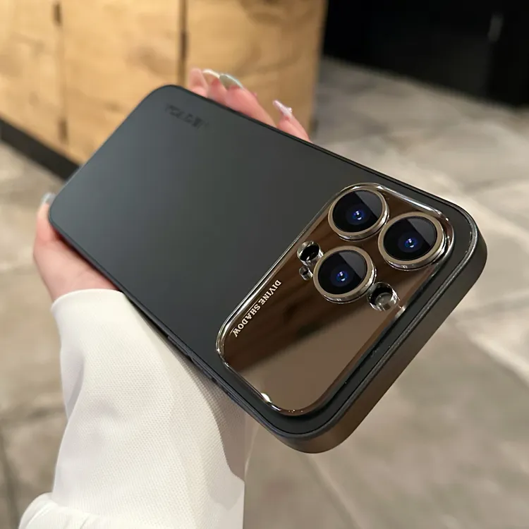 适用iPhone16promax手机壳纯色磨砂苹果15/14/13冰晶大视窗镜头膜