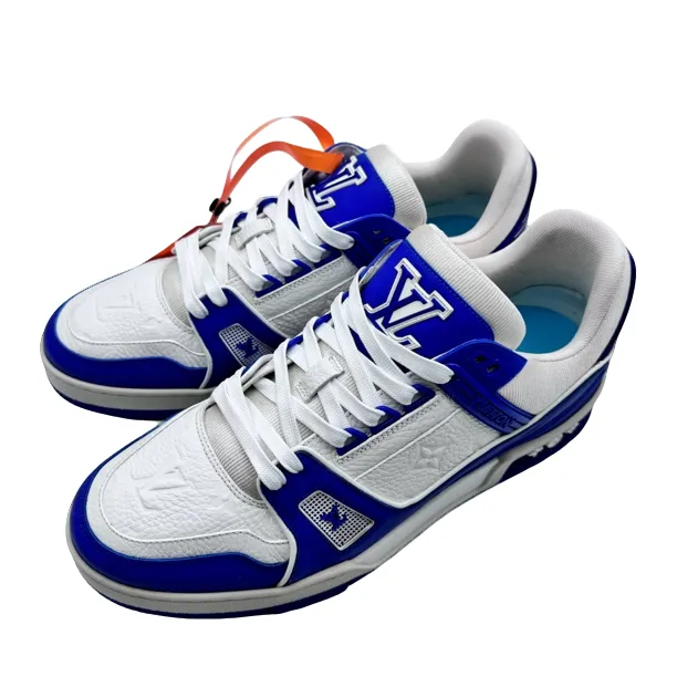 LV/7码41码/海军蓝拼接trainer板鞋/99新/vv613/时尚潮流潮鞋