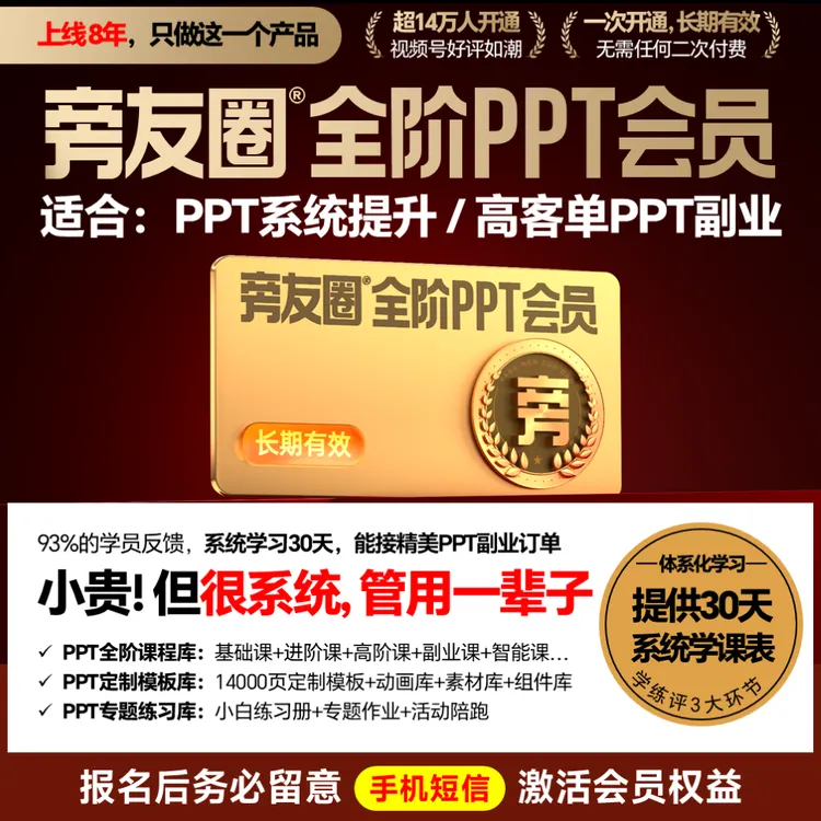 旁友圈全阶PPT会员【旁友圈】(拍后留意短信)