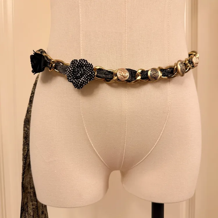 老货｜腰链 默认微瑕 复古金色细链条装饰腰带全新