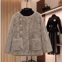 新款高级感百搭短款毛绒保暖小香风外套女kk023