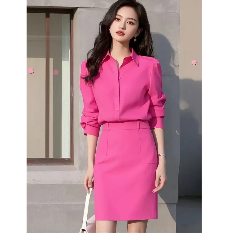 早春气场强大女神范气质高级感高端精致小香风收腰衬衫半身裙套装