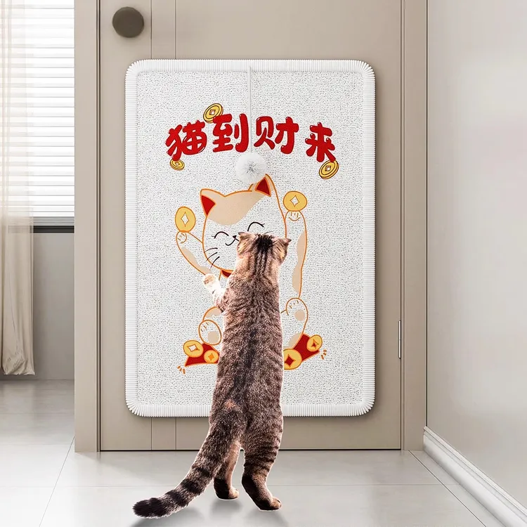 油画猫抓板耐磨不掉屑贴墙能装饰立式磨爪拉伸躯体保护猫咪关节