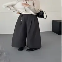 25936慵懒风八分裤拼接秋季薄款休闲裤潮流夏季高腰休闲