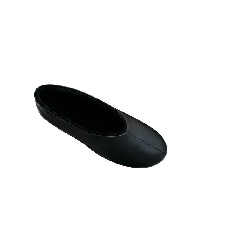 row系列 平底奶奶鞋 羊毛复古极简一脚蹬羊皮鞋女圆头