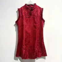 【好鑫晴】冬季新款2025新中式双襟盘扣拼接马甲裙女国风大码裙子