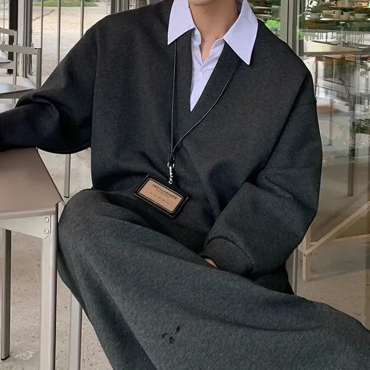 一轩轩轩【双调旋律】秋季高智感男假两件拼接卫衣套装25113-25115