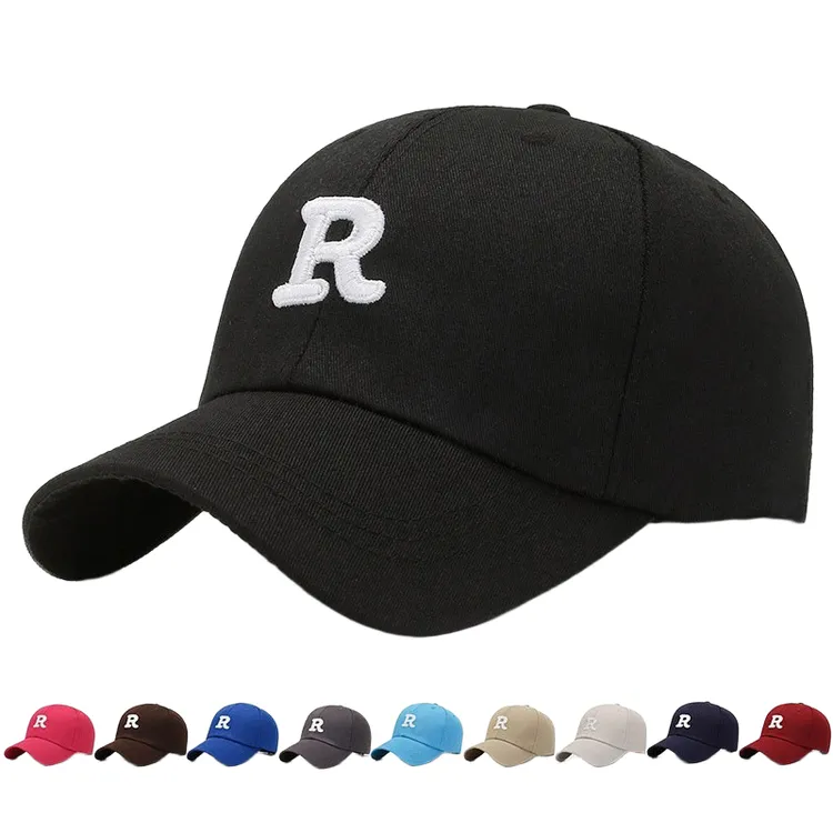 R标大头围棒球帽子男女ins新款百搭黑色显脸小韩版硬顶休闲鸭舌帽