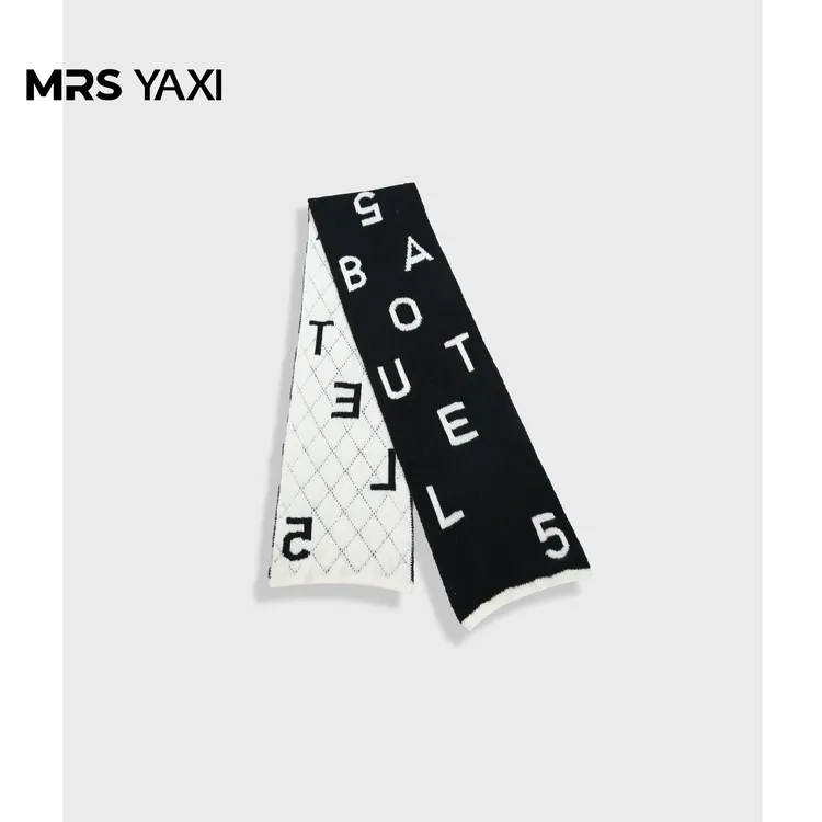 Mrsyaxi原创精品字母双面羊绒围巾YX4090602