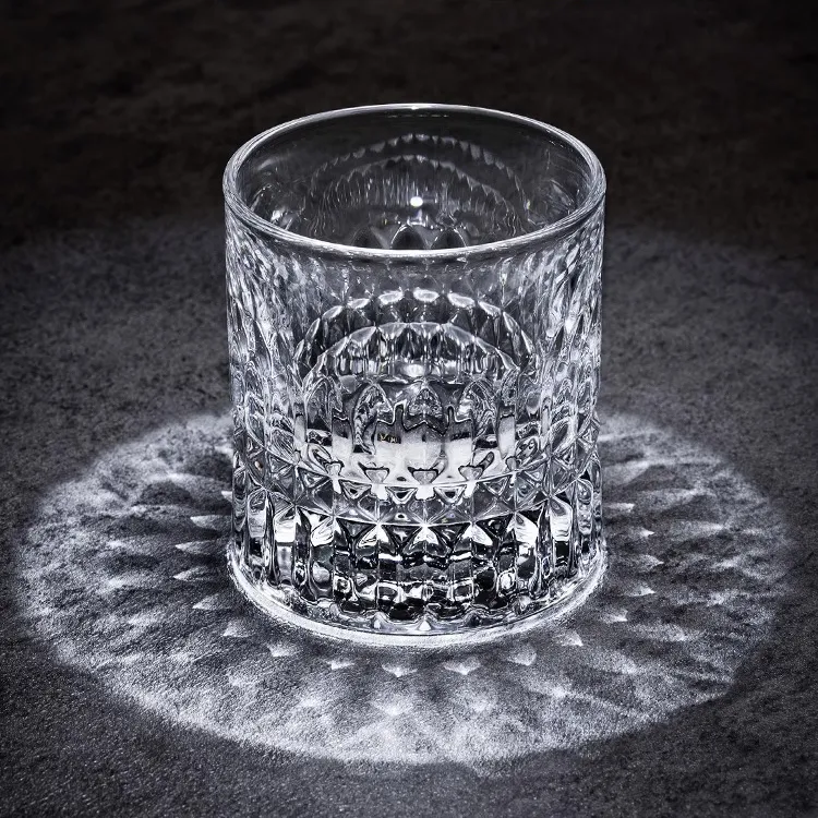 小众高颜值水晶杯威士忌酒杯家用轻奢高级感洋酒杯江户切子玻璃杯