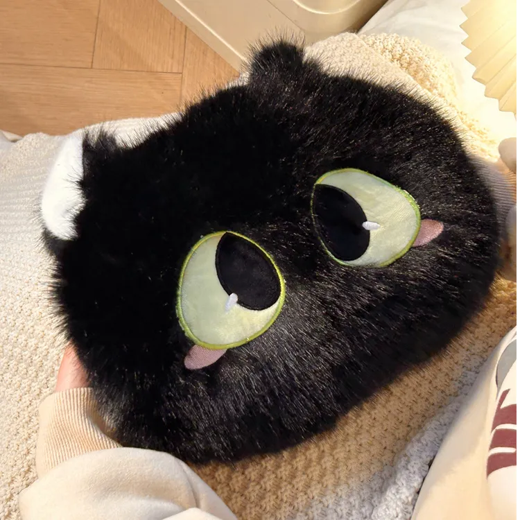 大眼仔猫咪暖手袋可爱毛茸茸玩偶抱枕暖手宝充电可拆洗毛绒热水袋