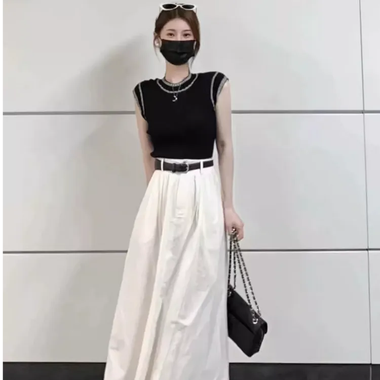 【现货+运补】显瘦法式小香风连衣裙子套装女C698