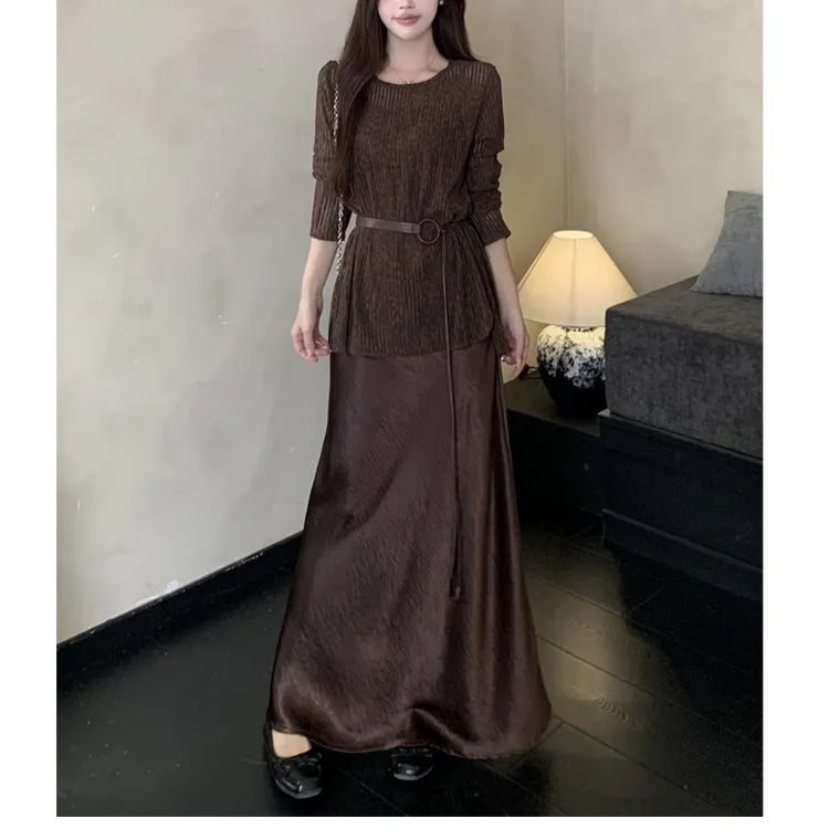 2026春装韩系慵懒风胖妹妹大码高级感气质吊带罩衫两件套连衣裙女