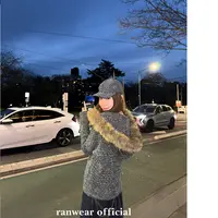 Ranwear风格自成一派 主推系列！可拆卸连帽大毛领蝙蝠袖针织外套