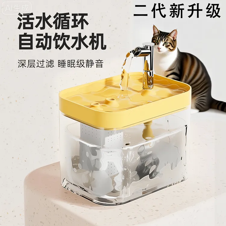猫咪饮水机静音宠物水盆自动循环流动过滤猫狗喂水猫咪用品