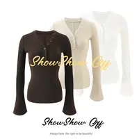 SHOWSHOW OFF【抓绒发热】经典v领亨利衫修身长袖T恤打底衫261004