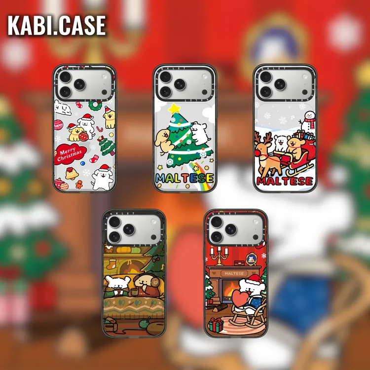 圣诞小狗晶透亚克力iPhone17/16/15/14/13promax适用苹果手机壳