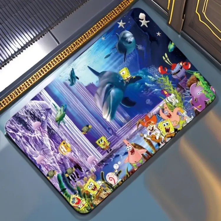 硅藻泥软垫海洋生物鲸鱼速干垫卫生间卫浴防滑浴室入户门垫脚垫