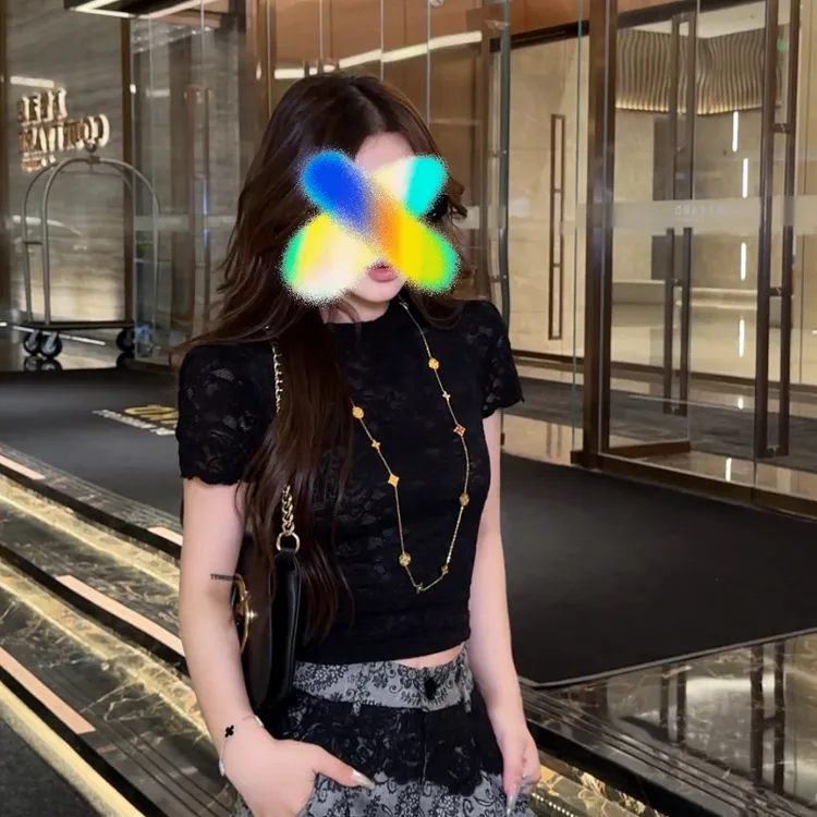 2025夏季新款蕾丝T恤打底衫夏季新款显瘦气质时尚