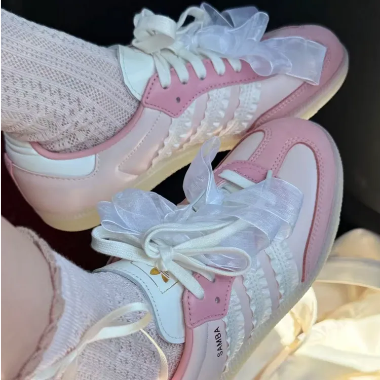 adidas/阿迪达斯女SAMBA OG粉时尚百搭经典运动德训「T头鞋」JR8830