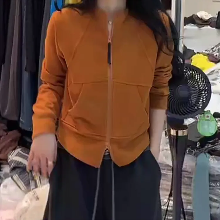 修身型拉链女常规款薄款秋季卫衣秋时尚休闲简约C6309