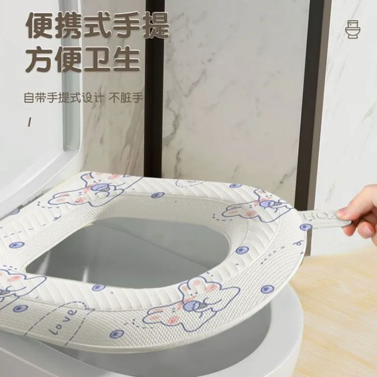 卡通印花马桶垫贴式四季通用家用手提坐便垫可水洗坐便套批发zy