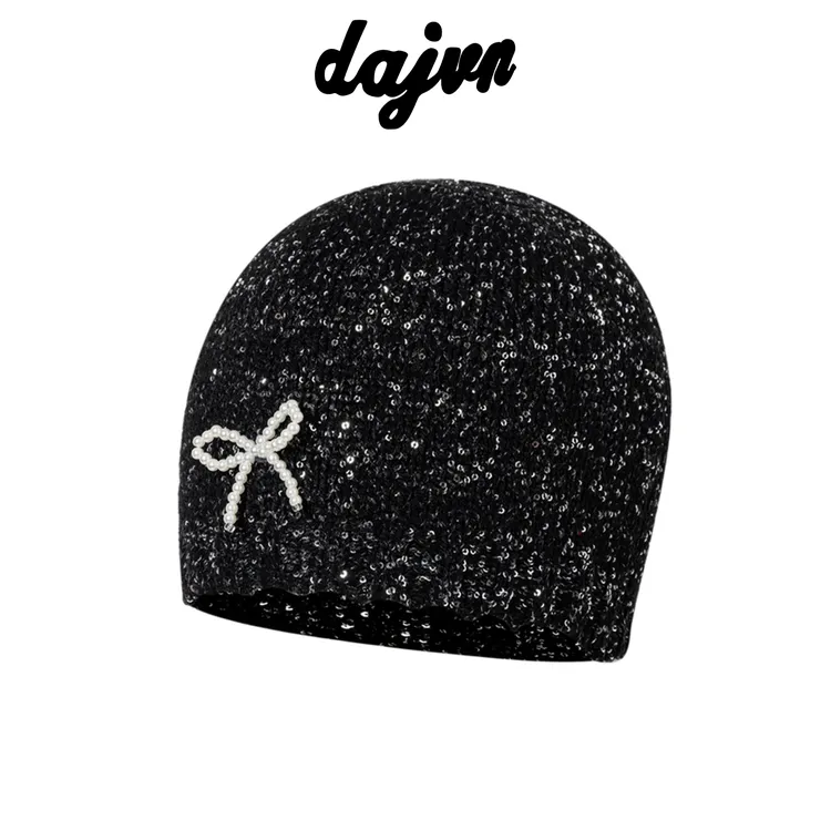 DAJUN大俊 Jennie同款韩国冷帽秋冬小众亮闪片针织帽围显脸小