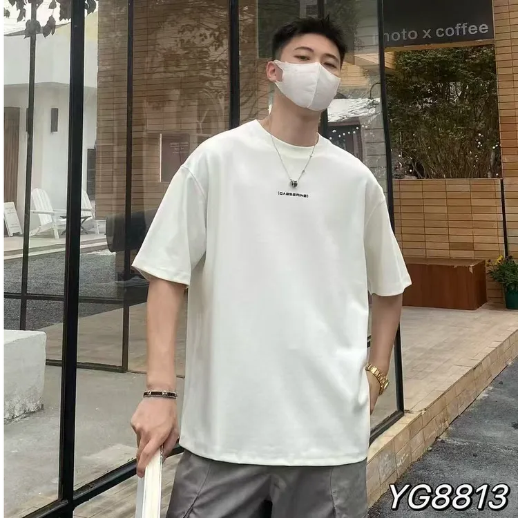 春夏季重磅厚切面混打底衫男士简约内搭短袖T恤休闲百搭宽松半袖