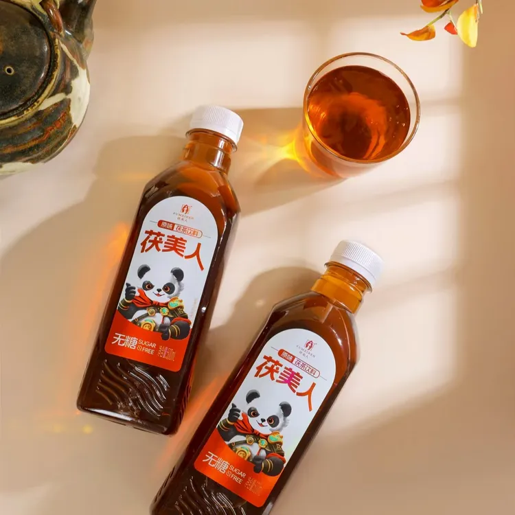 【茯美人】古法酿造茯茶饮料0糖0脂黑茶金花菌去油腻 500mI*15瓶