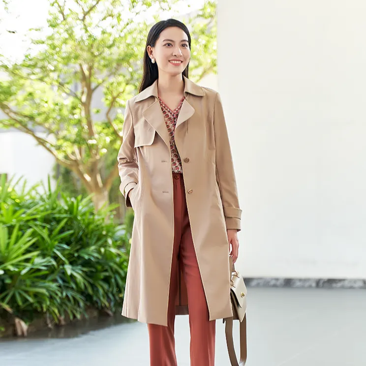 歌蒂诗秋季专柜简约通勤休闲百搭中长款风衣春秋外套女1D11F2239