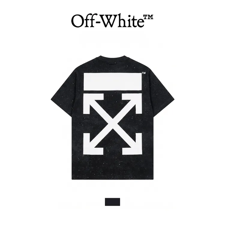 OFF-WHITESS26 重工潮牌T恤男女同款溶解箭头渐变星空泼墨设计
