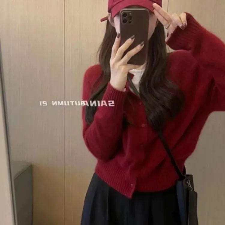 米蓝家名殿！巨好看～v领小个子毛衣开衫外套001